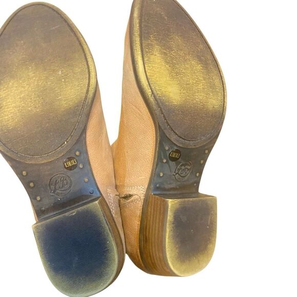 Lucky Brand Brenon size 8.5 zipper side booties brown tan - Picture 9 of 9